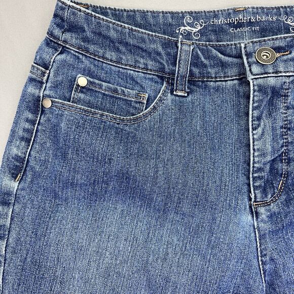 Christopher & Banks Jeans Straight Leg Classic Fit Denim Medium Wash Womens 28.5 - Picture 4 of 16